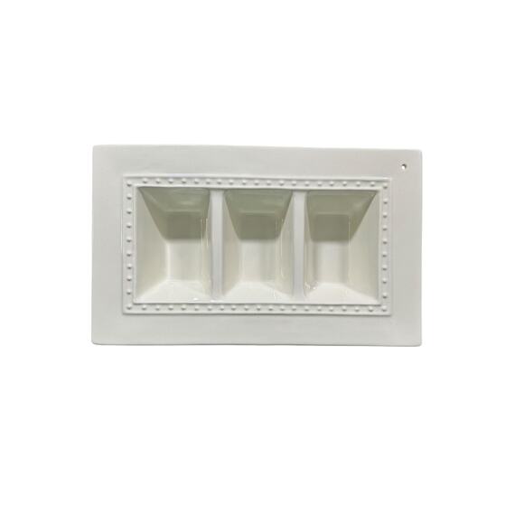 Nora Fleming Other - Nora Fleming Swiss Dot Pattern Appetizer Condiment Dip Tray White